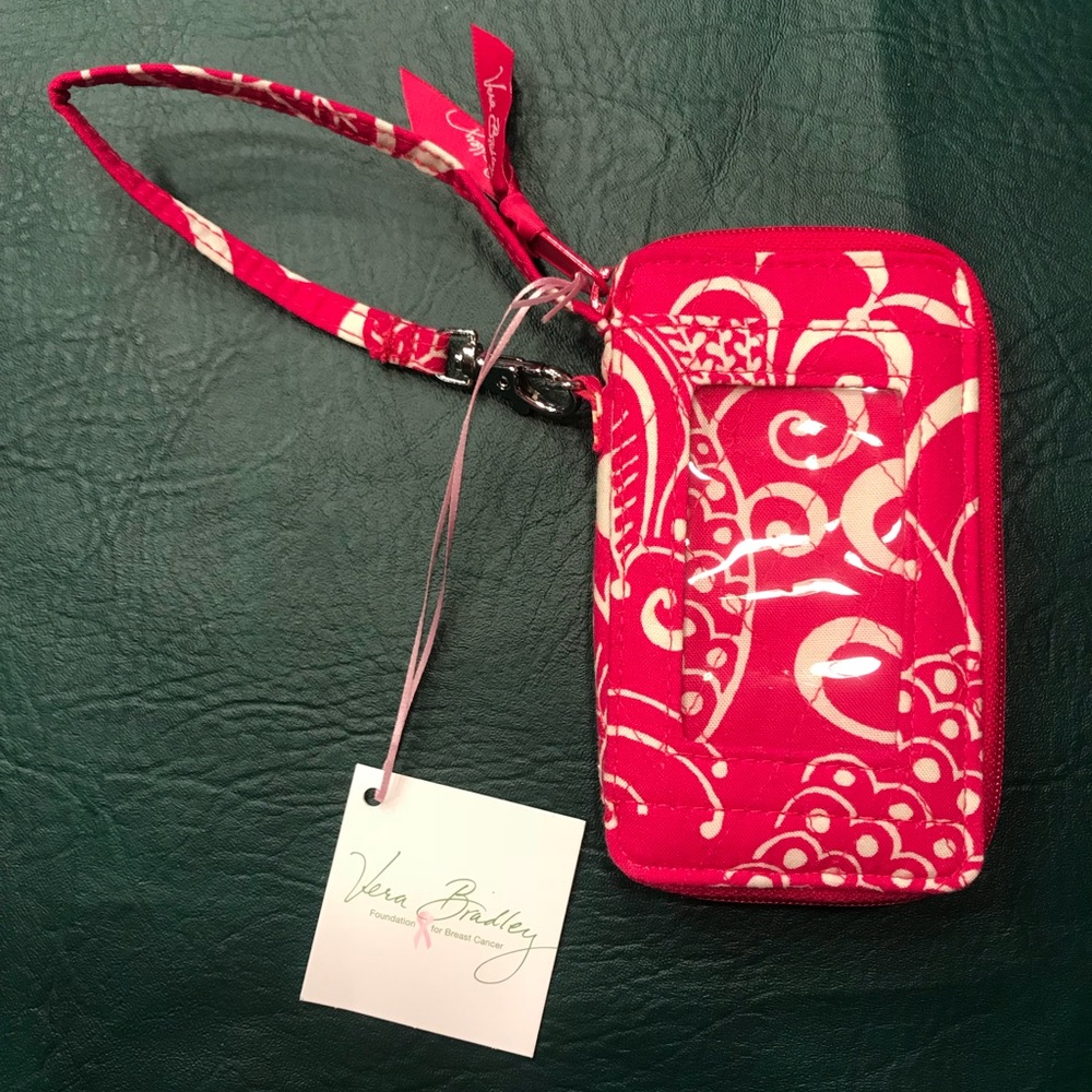 Vera Bradley All in One Wristlet Twirly Birds Pink